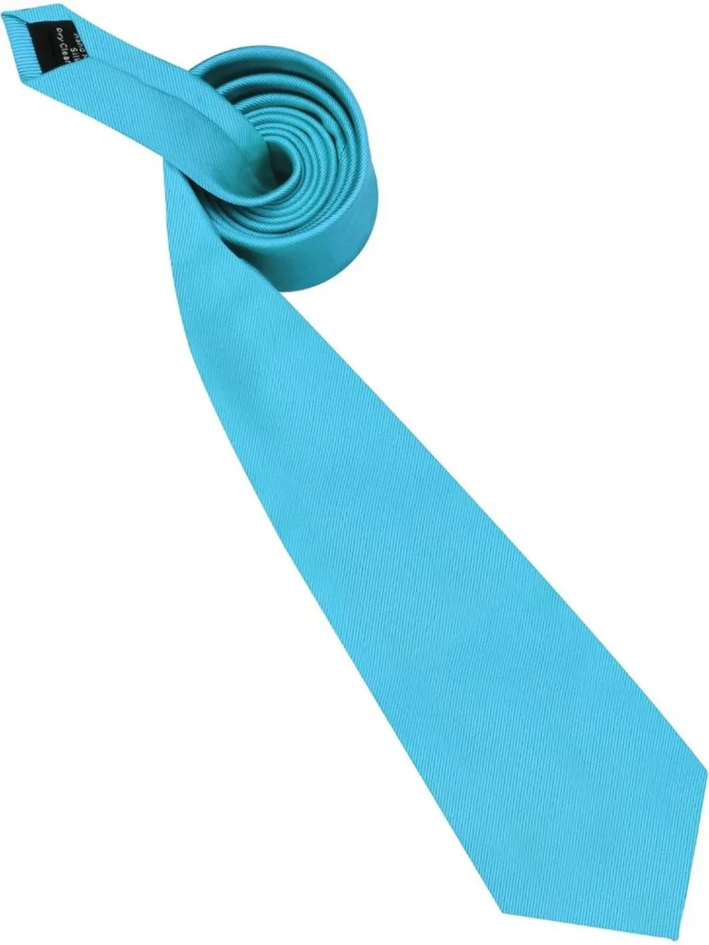 Men's Turquoise Blue Twill Textured Woven Silk Formal Necktie For Wedding Dress